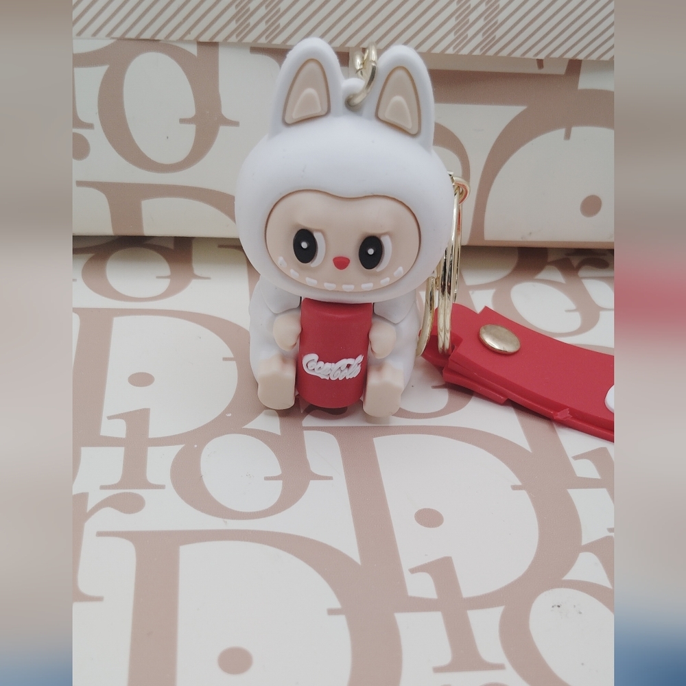 Cute White and Red Keychain